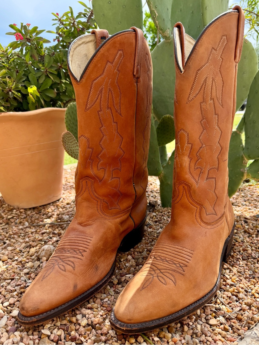 Vintage Dan Post X Marlboro Adventure Cowboy Boots Sz 12D Leather Western USA